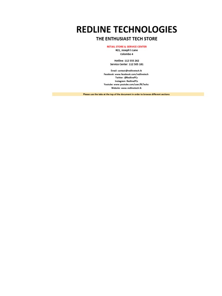 Redline Technologies - Price List | PDF | Laptop | Digital Electronics