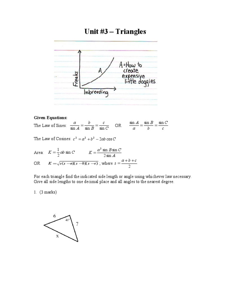 Unit #3 - Triangles: Given Equations | PDF