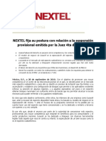 NEXTEL fija su postura con relación a la suspensión provisional