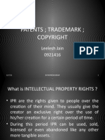 Patents Trademark : Leelesh Jain 0921416