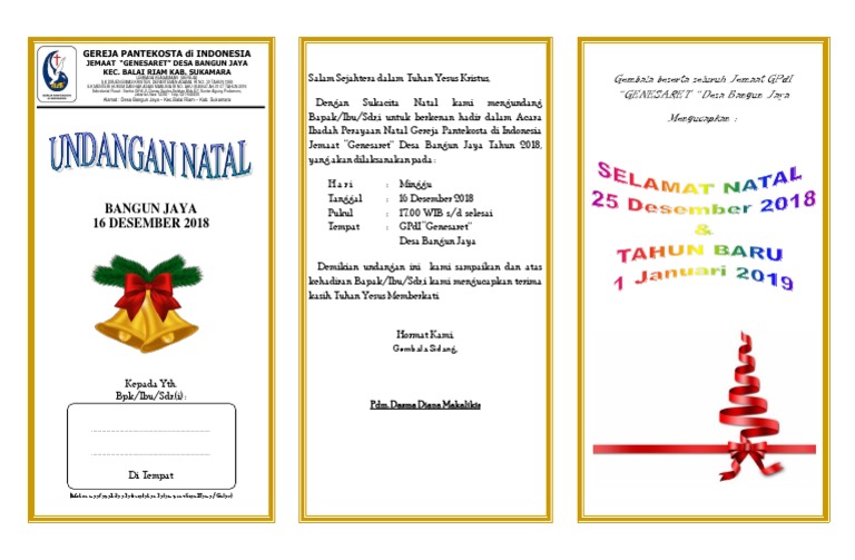 Contoh Undangan Natal 2018 Pdf