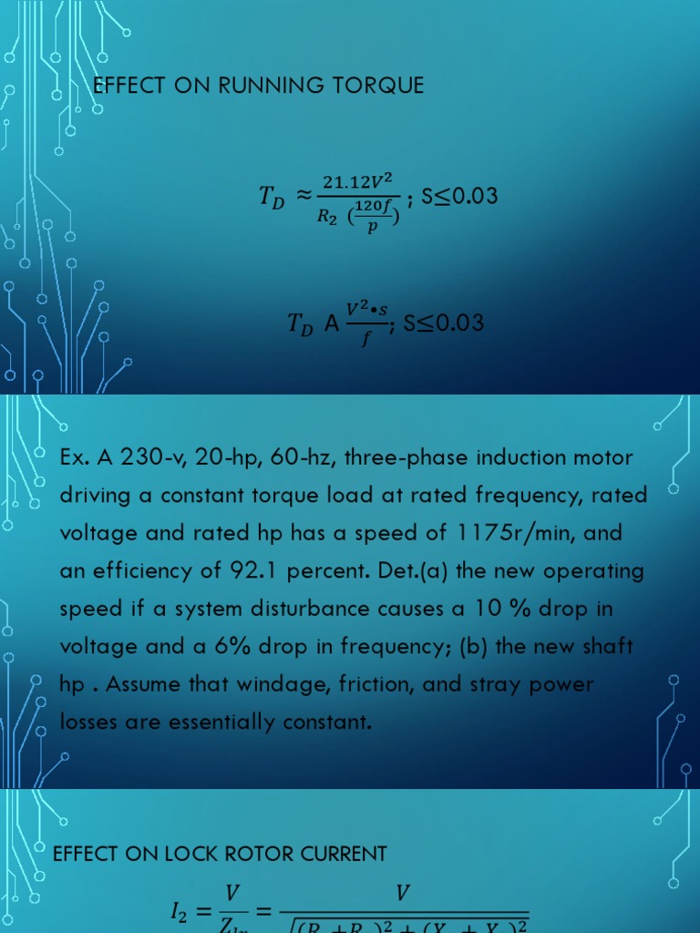 Effect On Running Torque | PDF | Electric Power | Electromagnetism