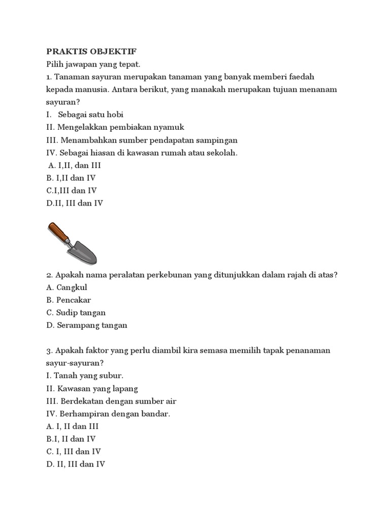 Soalan Akhir Tahun Rbt Teknologi Pertanian Tahun 5 Pdf