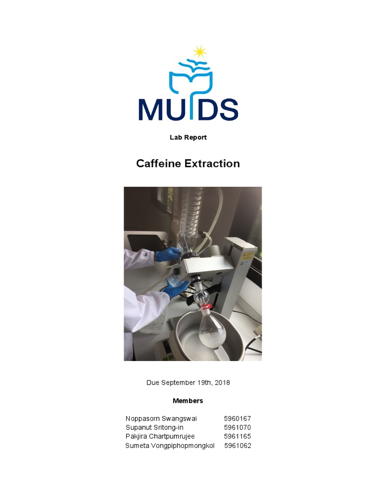 Caffeine Extraction Lab Report Download Free PDF Thin Layer