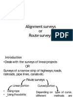 Route survey calculations for circular curves