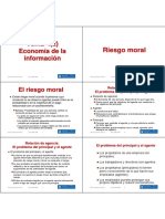 Economia Informacion - Riesgo Moral