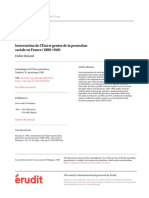 Intervention de L'état Et Genèse de La Protection Sociale en France (1880-1940)