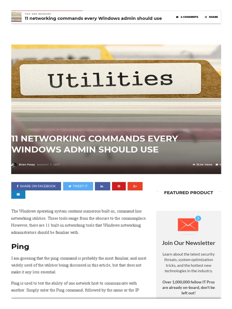 11 Networking Commands Every Windows Admin Should Use | PDF | Domain ...