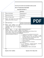 Indian Institute of Plantation Management, Bengaluru Mba 3 Semester Internship Progress Report - 2 Sl. No. Particulars Particulars