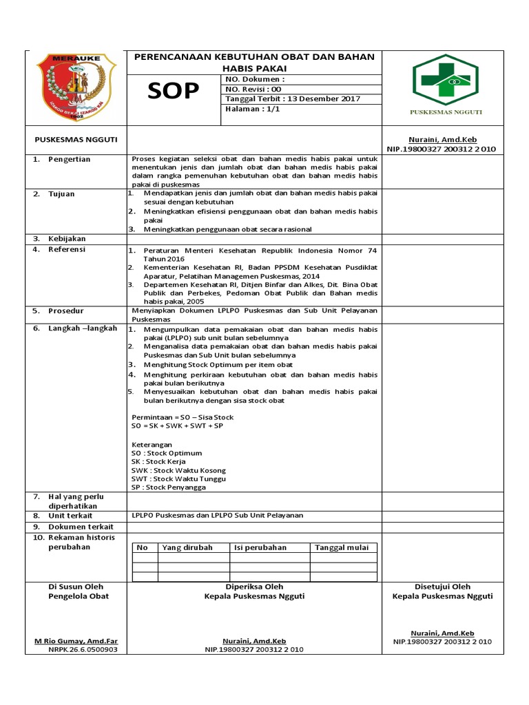 Sop Pelayanan Kefarmasian Puskesmas Ngguti