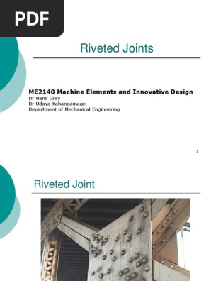 26476271-Riveted-Joints.ppt | Rivet | Strength Of Materials 26476271-Riveted-Joints.ppt | Rivet | Strength Of Materials