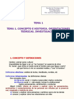 Tema 1. Concepto e Historia. Orientaciones Teóricas. Investigación