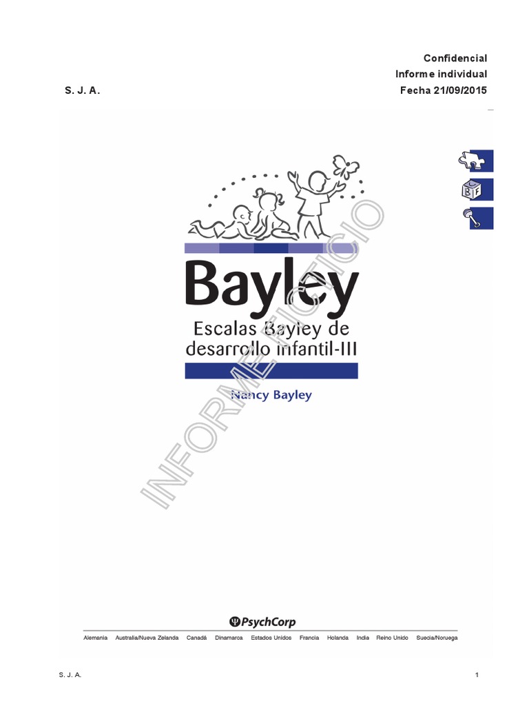 Bayley III ES Informe Ficticio  PDF Aprendizaje Cognición