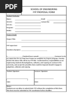 School of Engineering Fyp Proposal Form