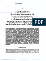 Final Report on the Safety Assessment of Hydroxyethylcellulose Hydroxypropylcellulose Methylcellulose Hydroxypropyl Methylcellulose and Cellulose Gum