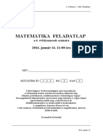 Hatosztályos Matematika Felvételi 2015 M1