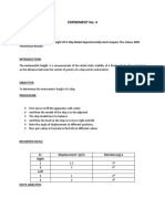 Determine Metacentric Height Experimentally