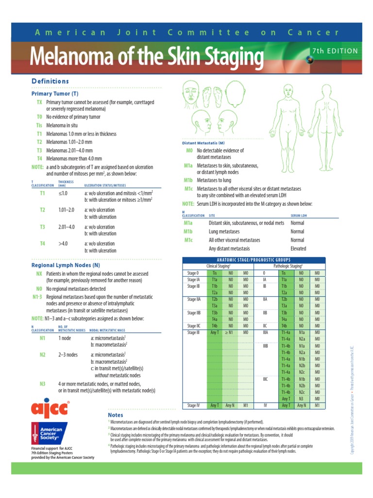 Melanoma TNM Staging 1 Pg AJCC 7th Ed Metastasis Melanoma
