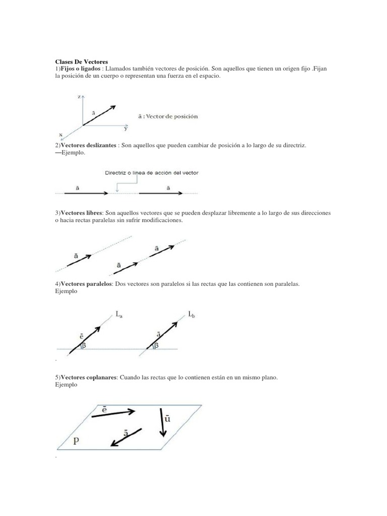 Tipos y Clases de Vectores | PDF | Vector Euclidiano | Geometria plana)