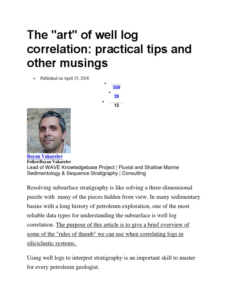 Well Log Correlation Tips | PDF | Stratigraphy | Petroleum Geology