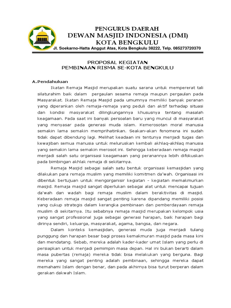 Pembinaan Remaja Masjid di Bengkulu | PDF | Karier & Perkembangan ...