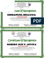 1ST Quarter Certificates