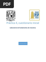 Cuestionario Inicial 4 Laboratorio de Fundamentos de Mecánica FES Aragon
