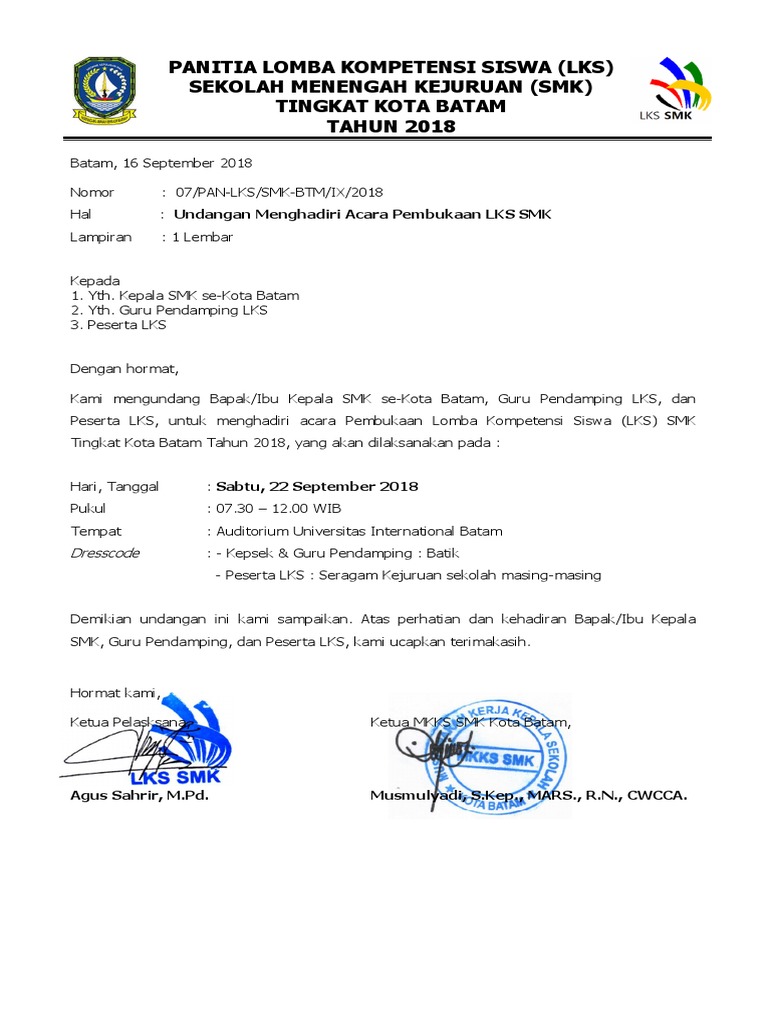 Contoh Surat Undangan Acara Sekolah  IMAGESEE