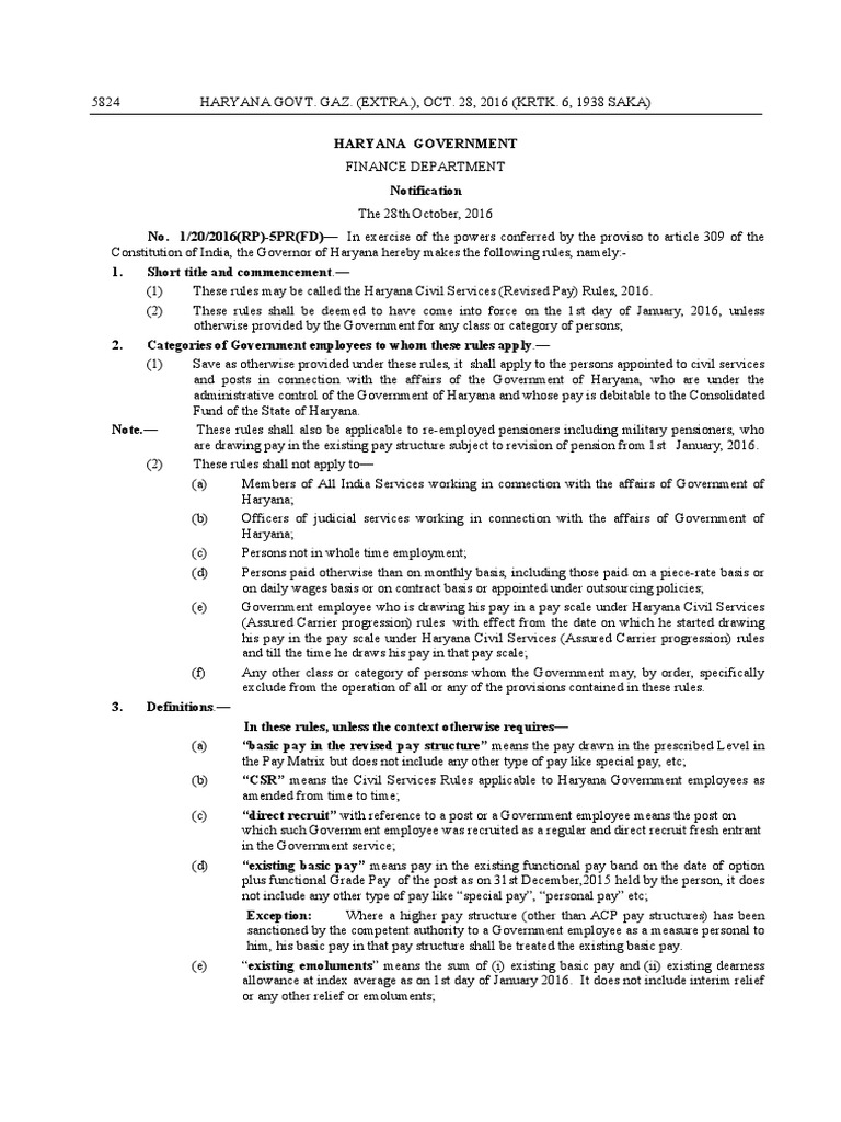 Pay Rules 2016 Civil Service Employment