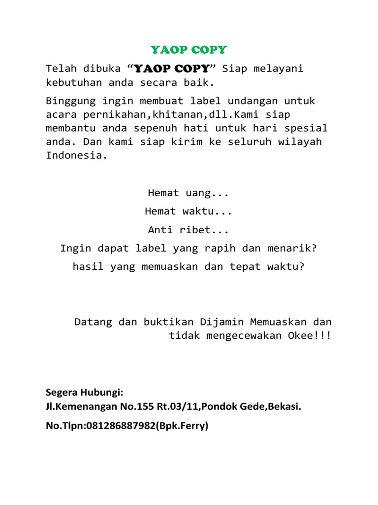 Hemat Waktu 62812 8688 7982 Ketik Label Nama Undangan