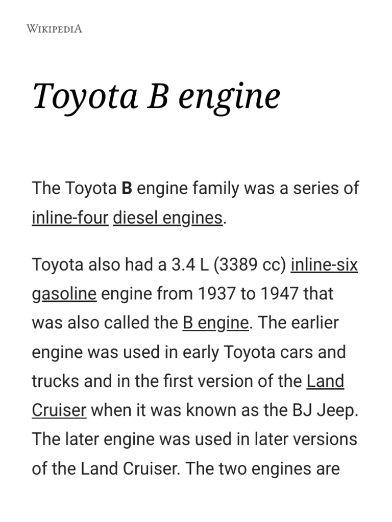 Toyota B Engine PDF Systems Engineering Automotive Technologies