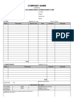 Company Name: Vehicle Fuel/Maintenance Reimbursement Form