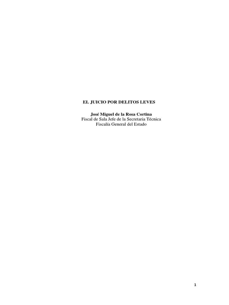 El Juicio Por Delito Leve PDF | PDF | Derecho penal | Ley procesal