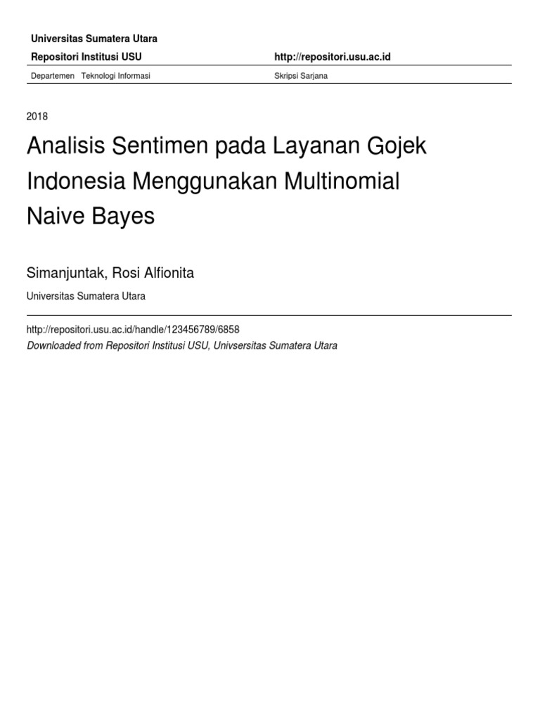 Analisis Sentimen Pada Layanan Gojek