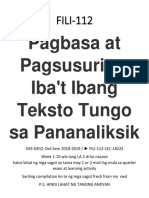 FILI-121-LEC-1812S Pagsulat Sa Filipino Sa Piling Larangan Week 11 to