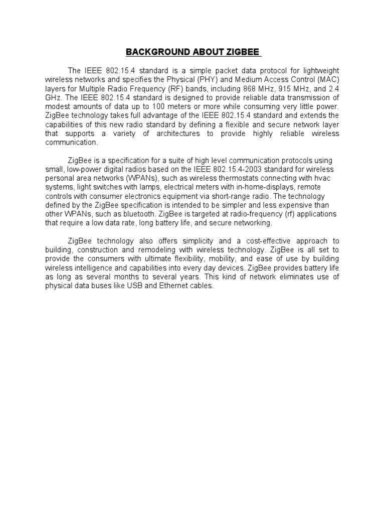 Understanding ZigBee Wireless Technology | PDF | Computer Network ...