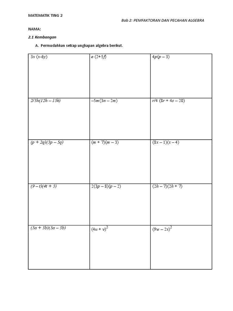 Algebra f2 | PDF