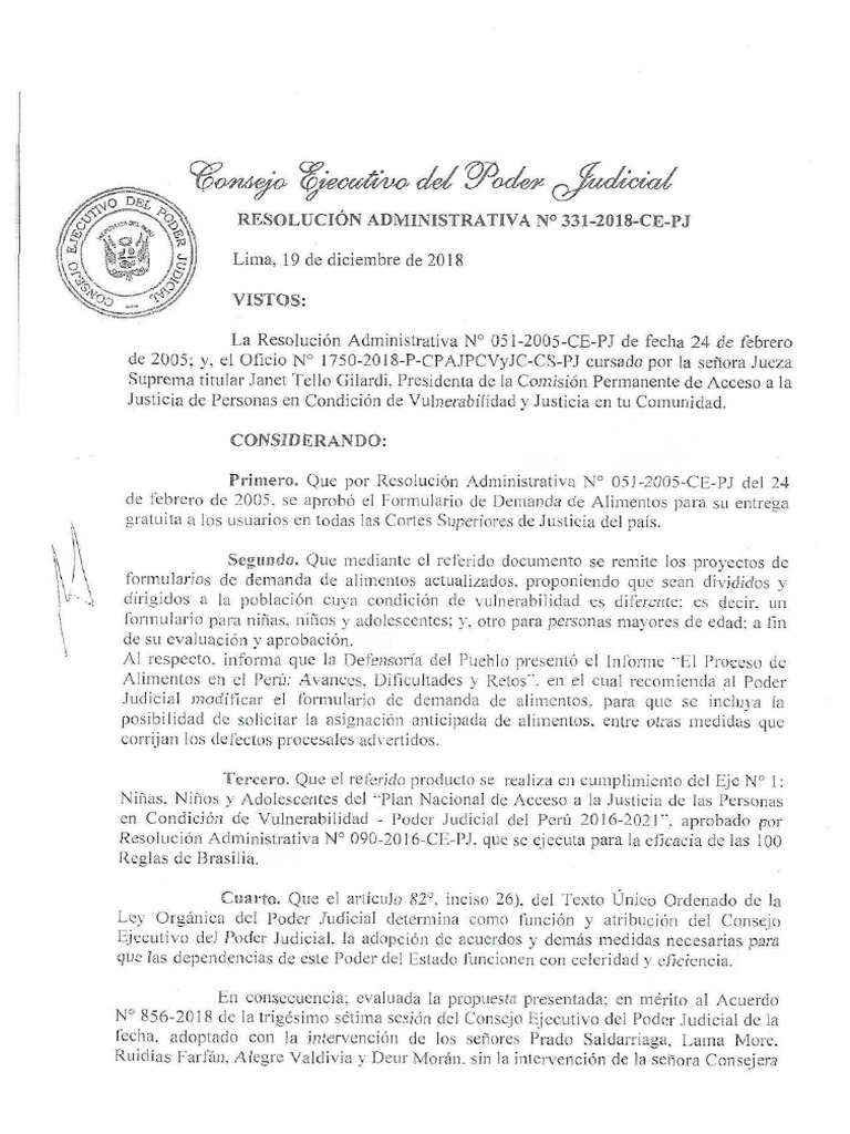 Formulario Demanda de Alimentos