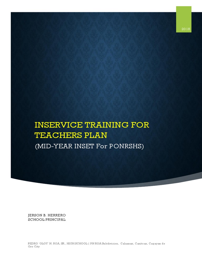 Mid-Year In-Service Training Plan | PDF | Mentorship | Cognition