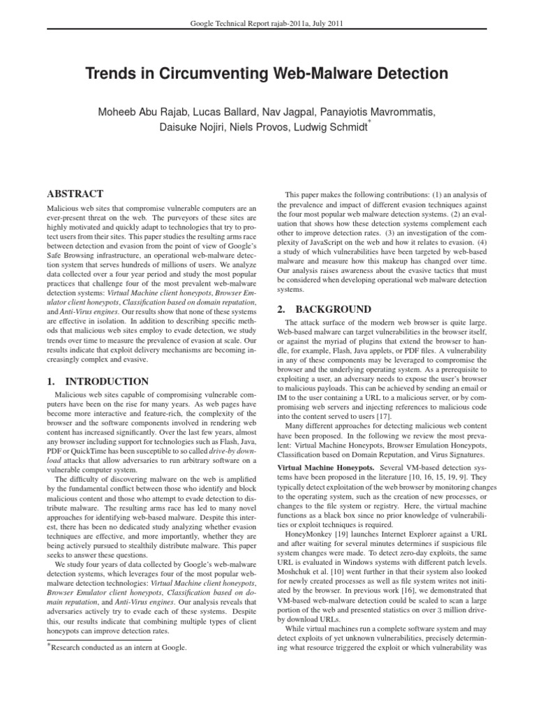 Web Malware Evasion Techniques Analysis | PDF | Malware | Java Script