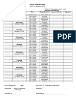 Daily Time Record: School Day/Date Time Grade/Section Lesson/Activity Signature