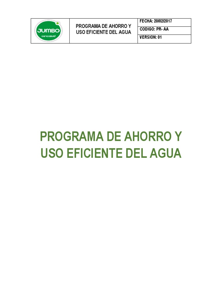Programa de Ahorro y Uso Eficiente Del Agua | PDF | Agua | Entorno natural