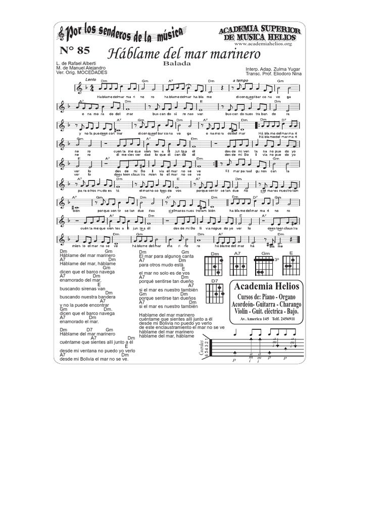 Hablame Del Mar Marinero 565f3c19e94bb PDF | PDF | Laúd de cuello
