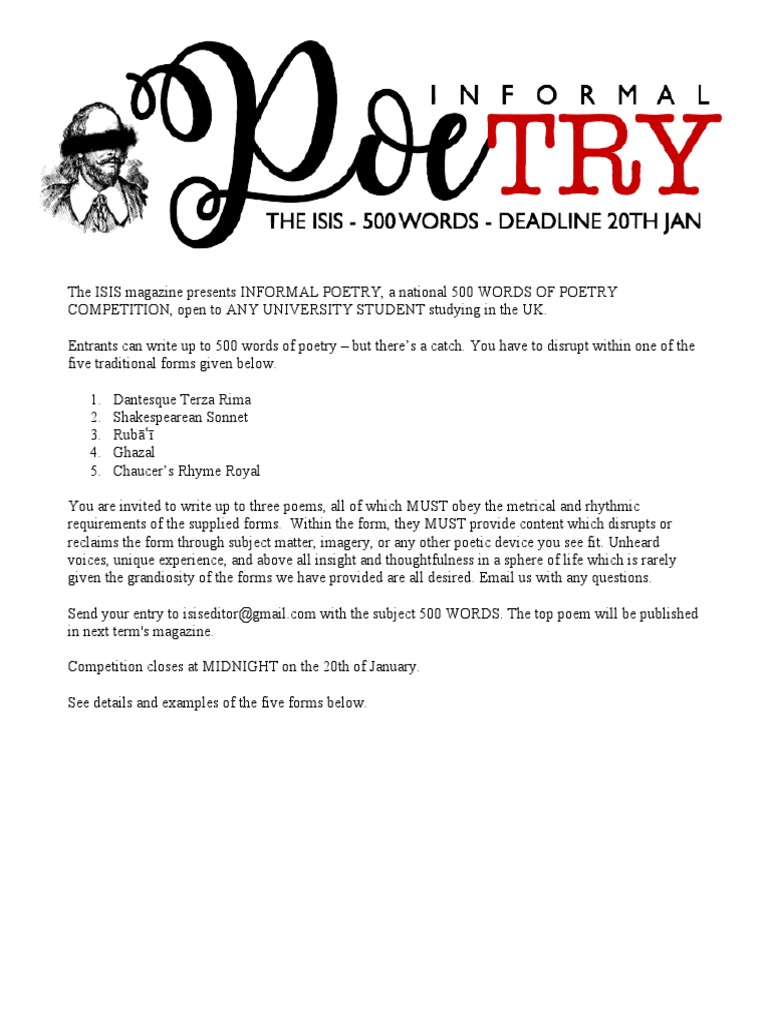 UK University Poetry Competition | PDF | Poetry | Sonnets