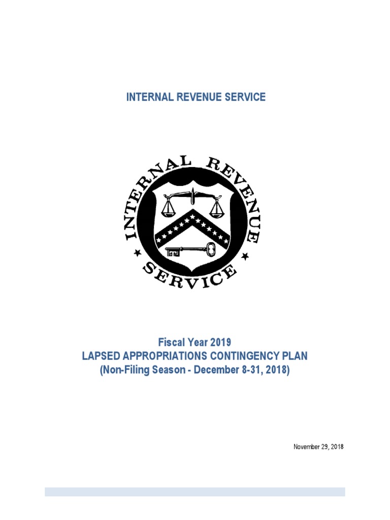 IRS Lapse in Appropriations Contingency Plan Download Free PDF