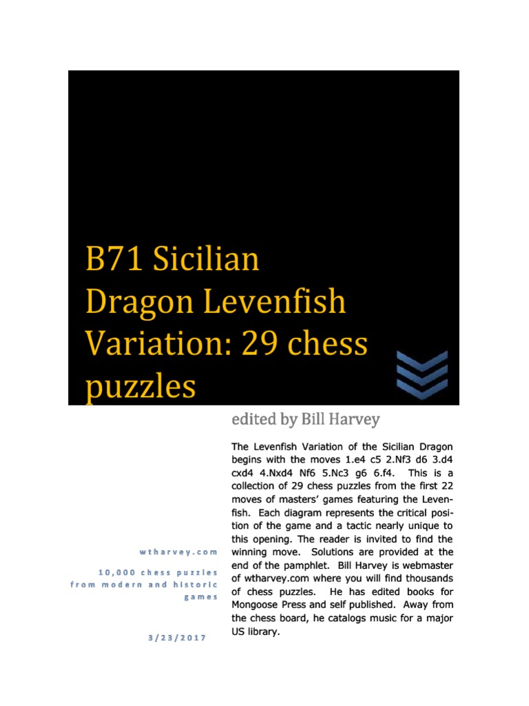 b71 Sicilian Dragon Levenfish Variation 29 Chess Puzzles | PDF