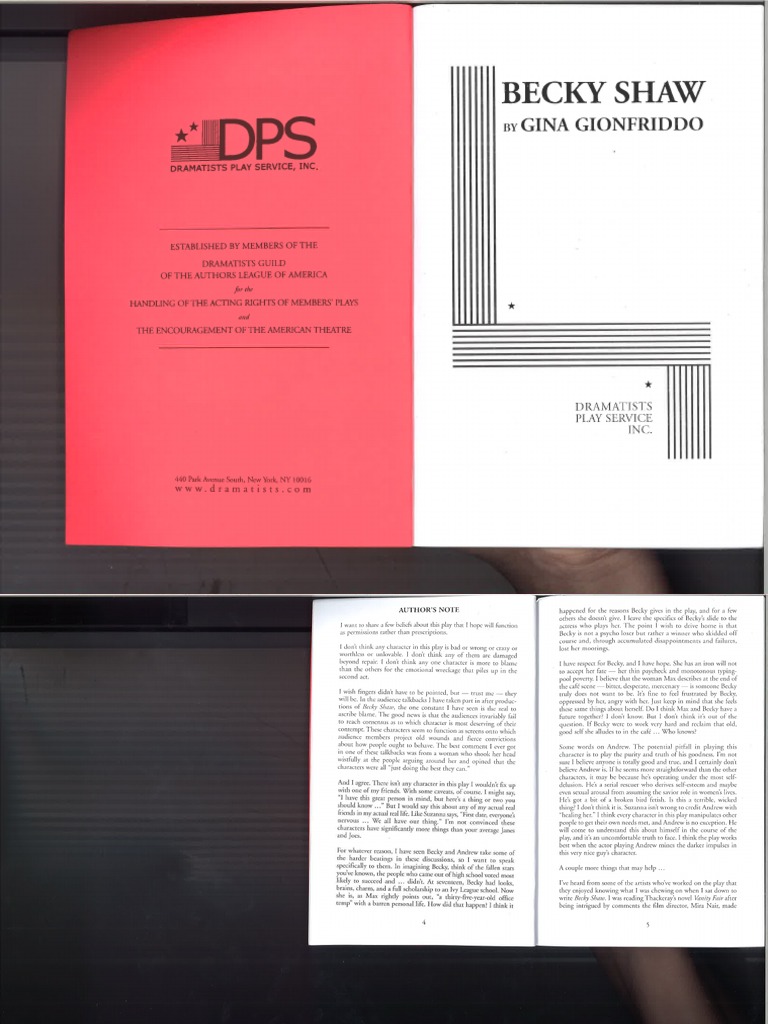 Becky Shaw Script | PDF