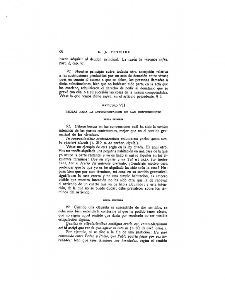 Automatización África legislación Pothier, Joseph. Tratado de Las Obligaciones. 60-65 | PDF