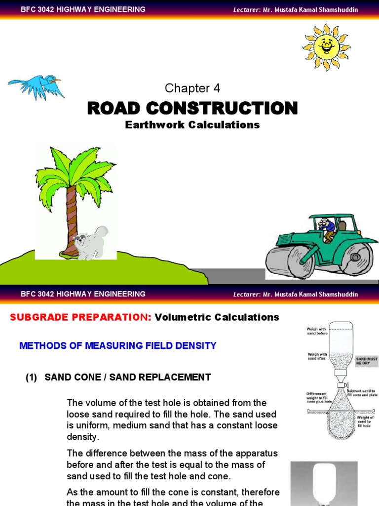 Subgrade Preparation for Road Embankment | PDF | Density | Volume