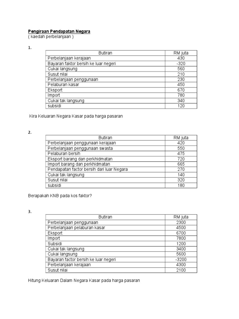 Pengiraan Pendapatan Negara Pdf